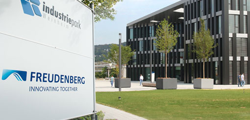 Company Headquarters Building with Freudenberg Logo Sign