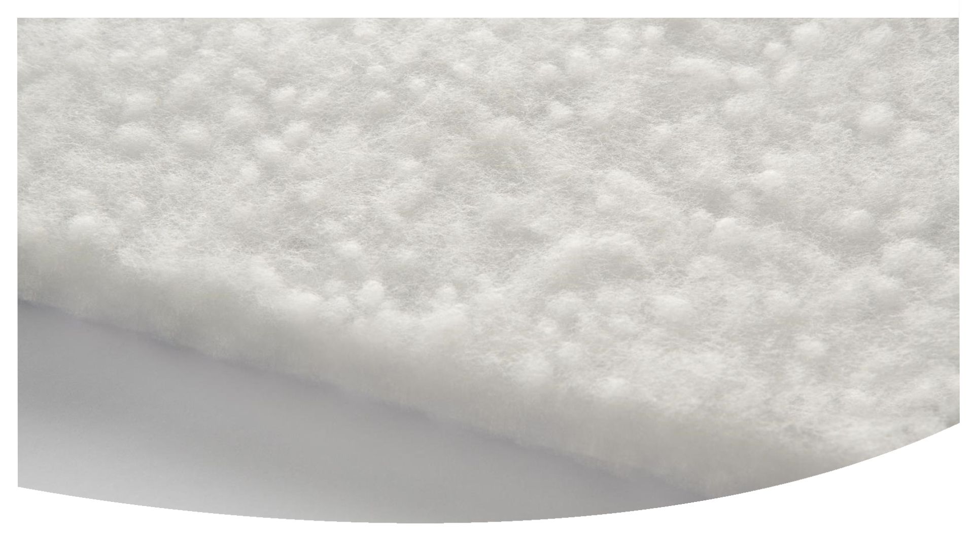 close up of a white padding material