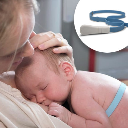 Bild eines liegenden Babys, das über Schläuche mit Sauerstoff beatmet wird