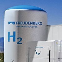 hydrogen tank with the Freudenberg logo
