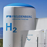 hydrogen tank with the Freudenberg logo