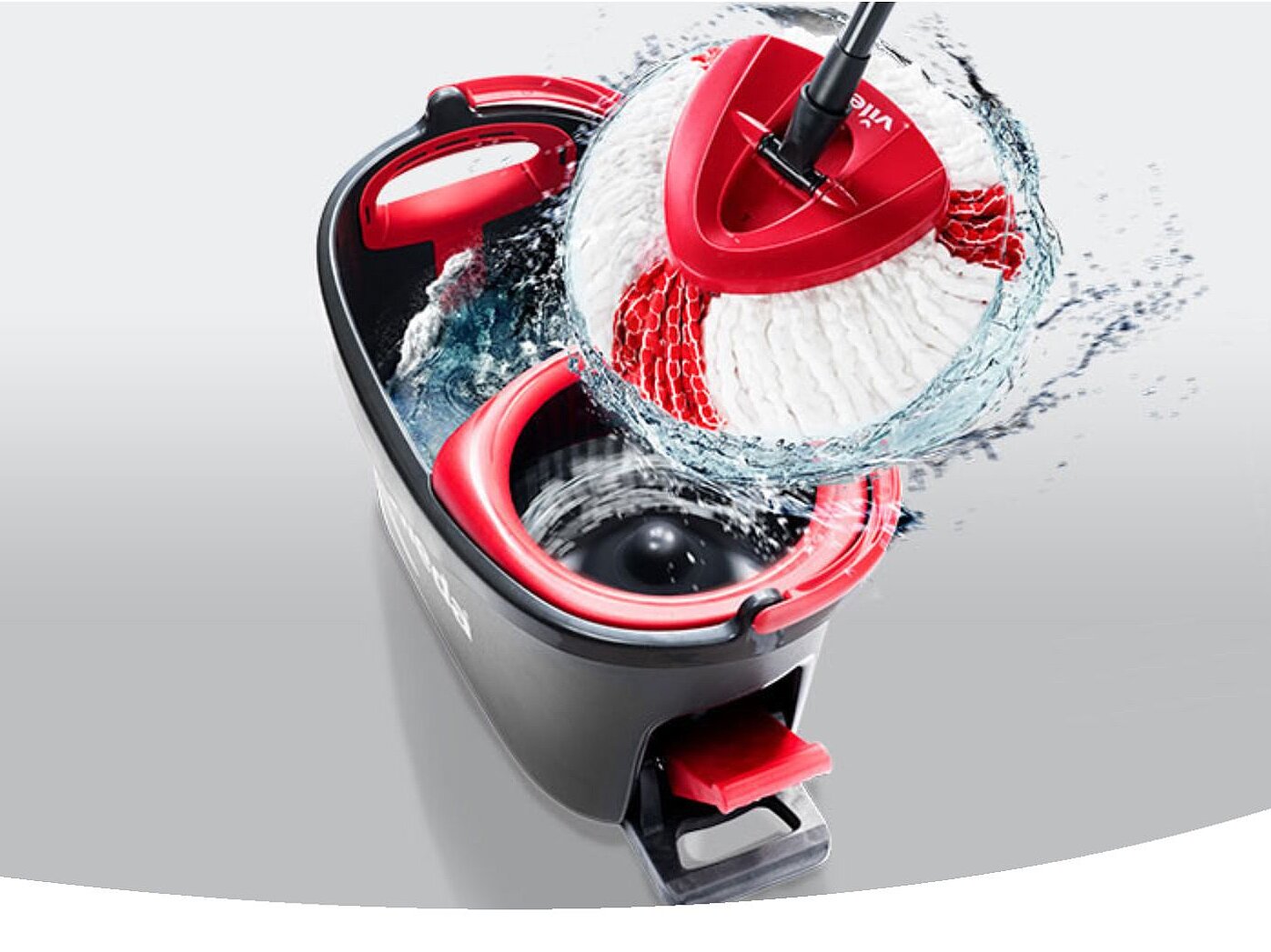 a vileda spin mop in use