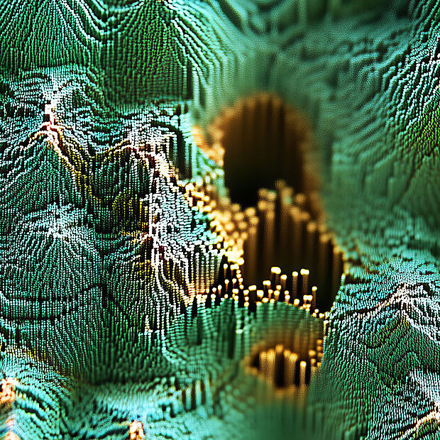 Portfolio_FST_VISID.jpg Enhanced illustration based on a microscopic image of a material created by Freudenberg