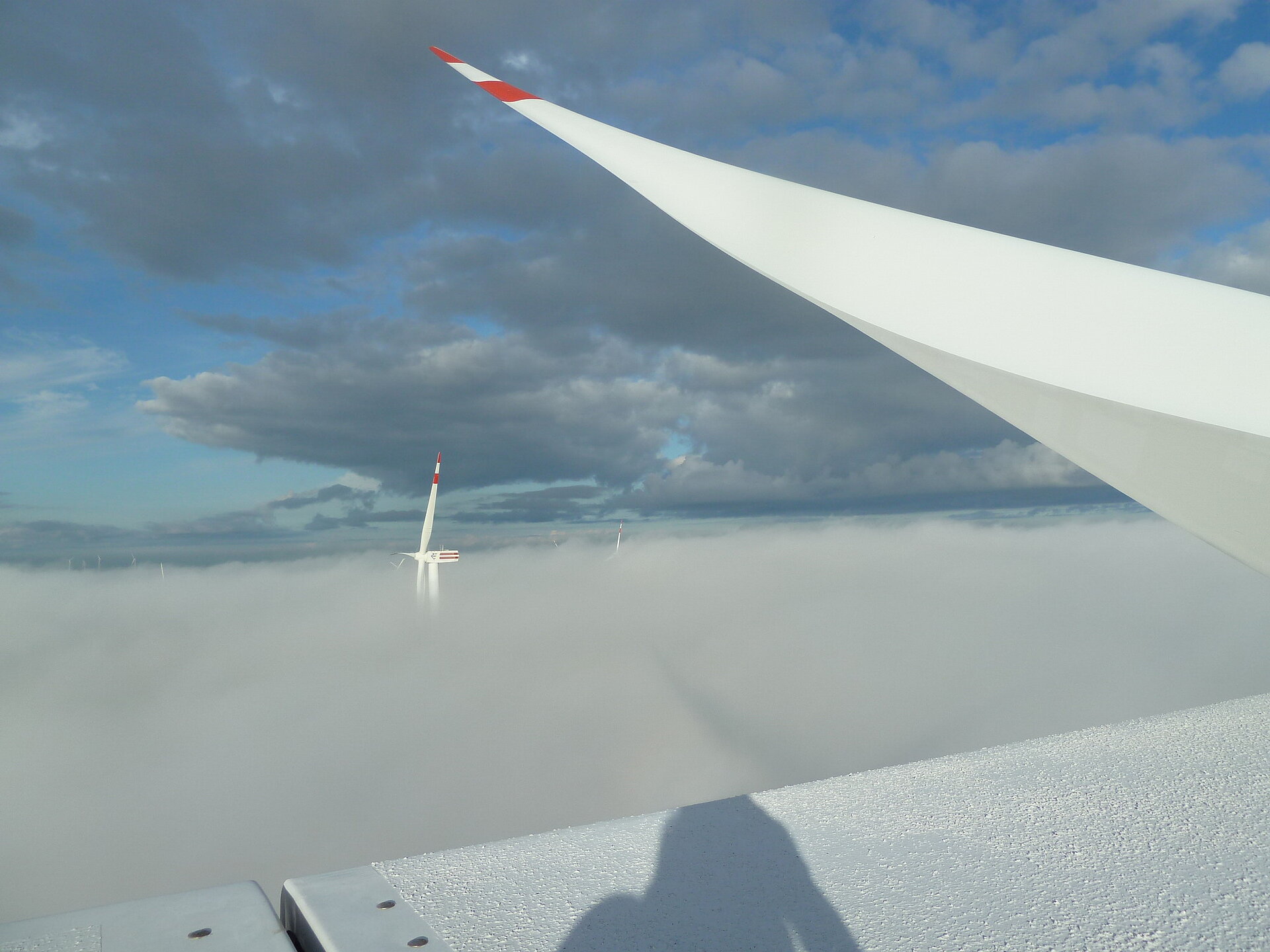 Serviceeinsatz auf einer Windkraftanlage