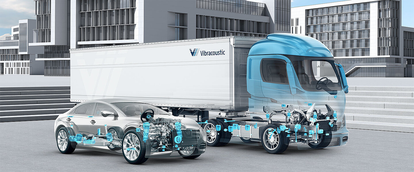 Image showing a generic truck and car with focus on Vibracoustic products