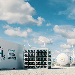 a hydrogen tank on a plant