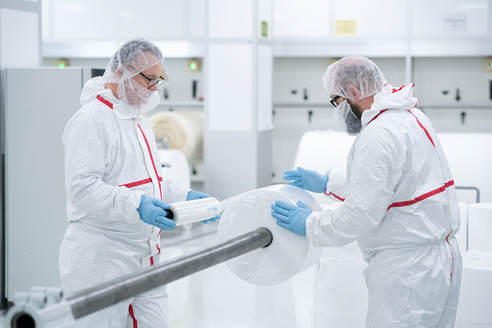 The SafeComfort suit is comfortable for work in clean rooms.